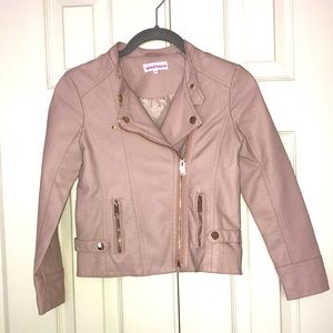 Girls faux leather moto jacket